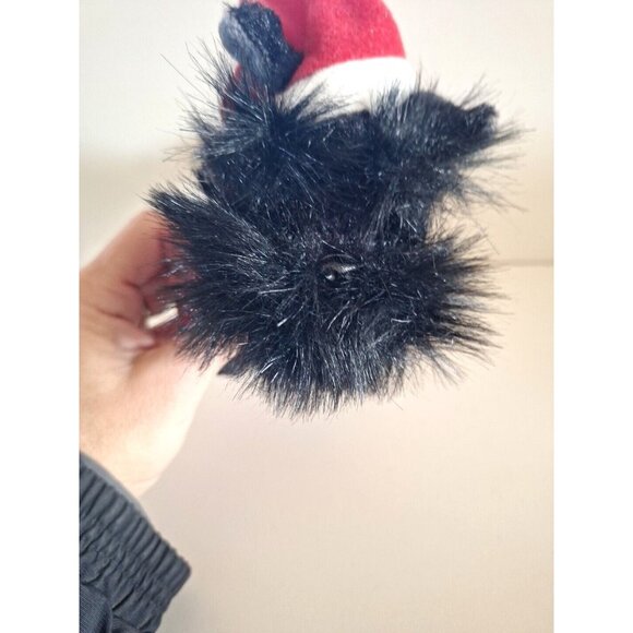 Black Plush Christmas Dog Red Santa Sweater Hat Bestever Holiday - Picture 8 of 10